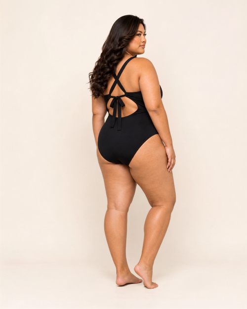 GALERA Plunge Back-Tie One-Piece Swimsuit