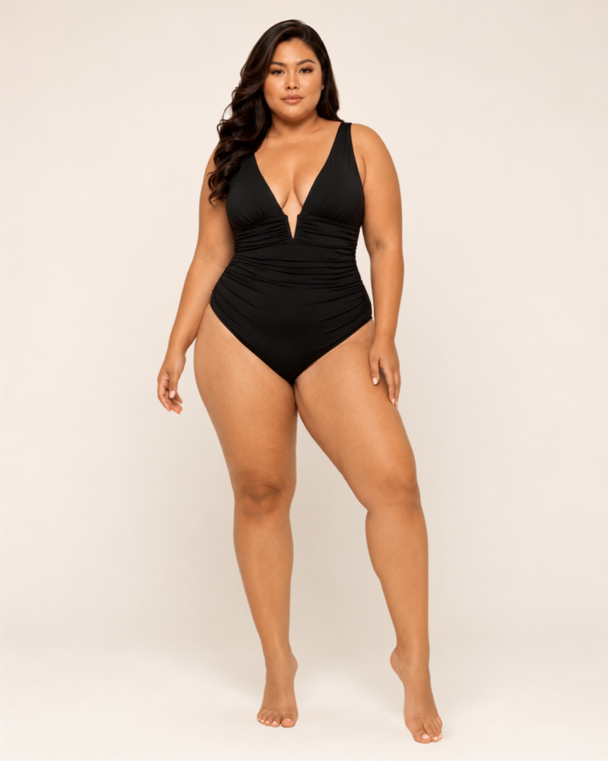 GALERA Plunge Back-Tie One-Piece Swimsuit