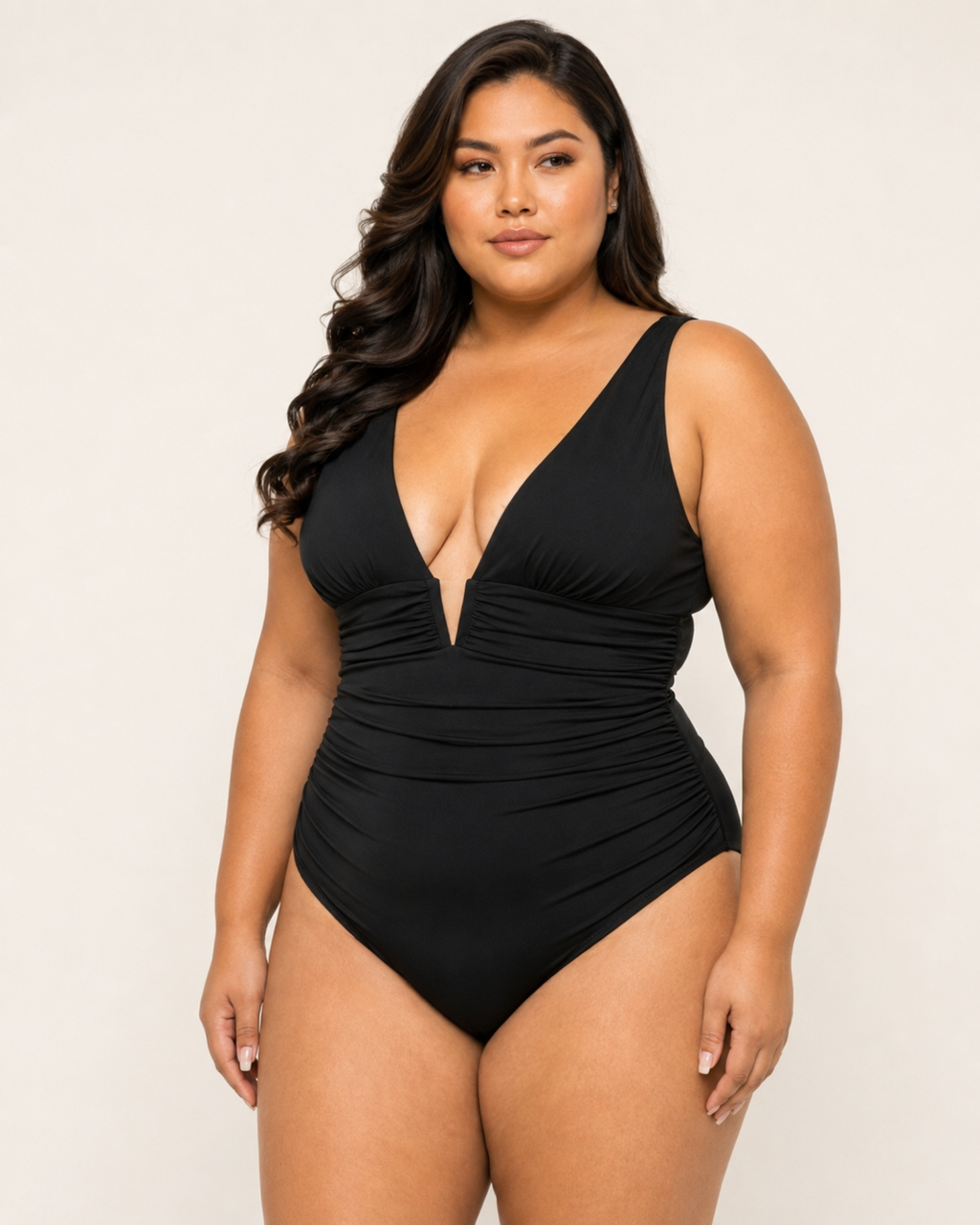 GALERA Plunge Back-Tie One-Piece Swimsuit
