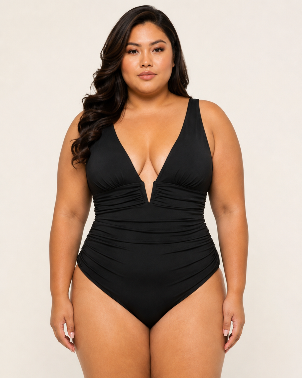 GALERA Plunge Back-Tie One-Piece Swimsuit