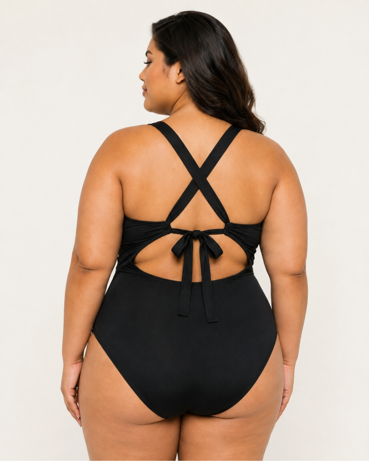 GALERA Plunge Back-Tie One-Piece Swimsuit